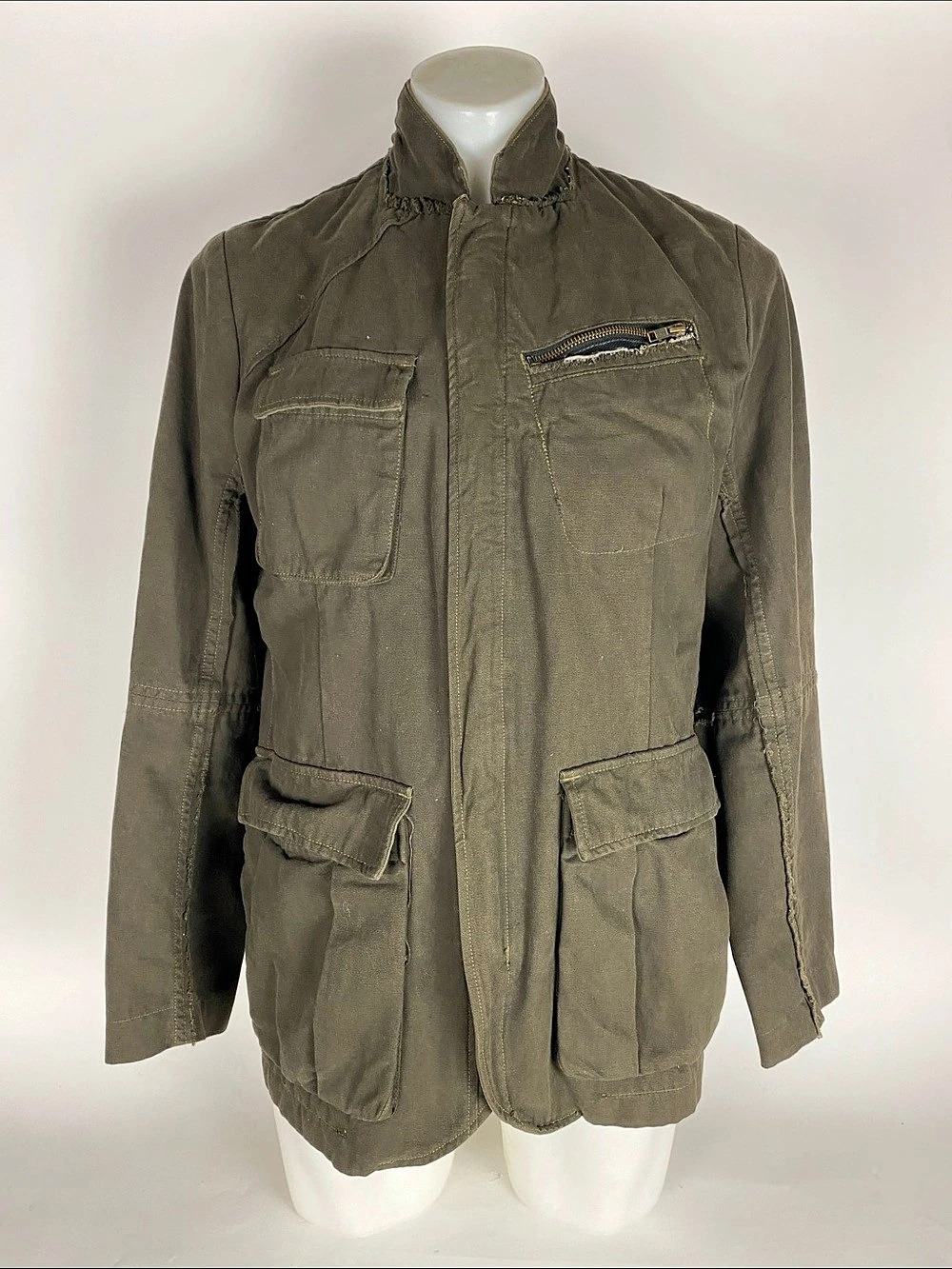 Nice Collective military-style utility field jacket in an olive green Men’s SZ L